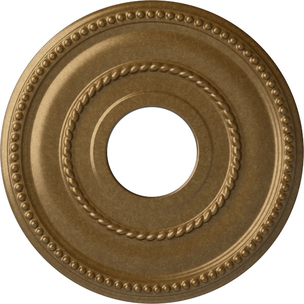 Ekena Millwork Valeriano Ceiling Medallion (Fits Canopies up to 6 1/4"), 12 1/8"OD x 3 5/8"ID x 3/4"P, Pale Gold CM12VAPAS - main